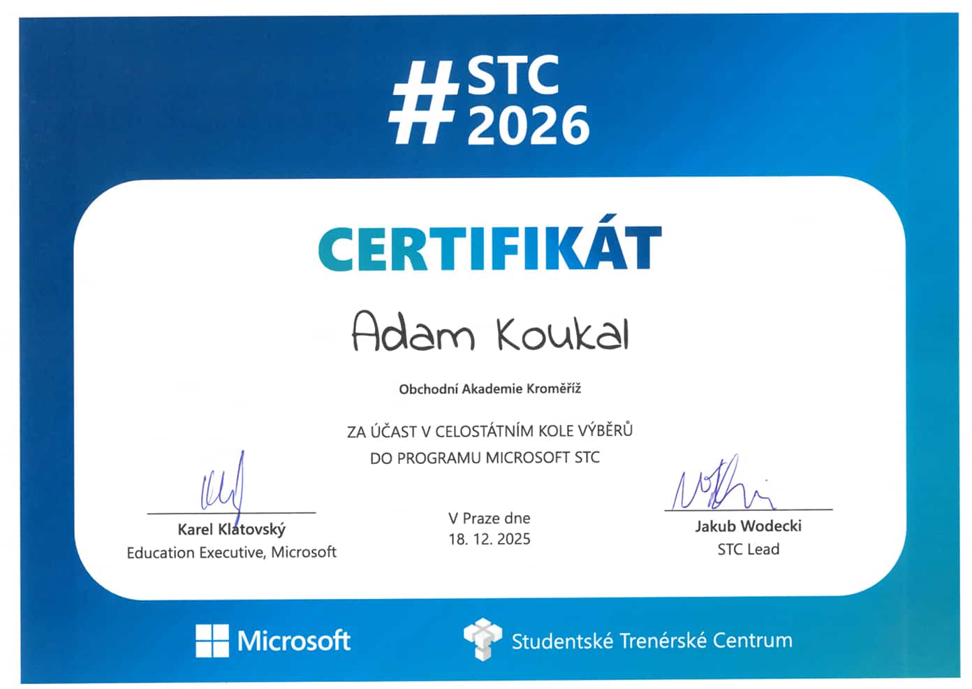 Microsoft STC diplom